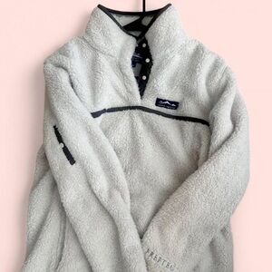 Lauren James Cozy White Fleece Pullover